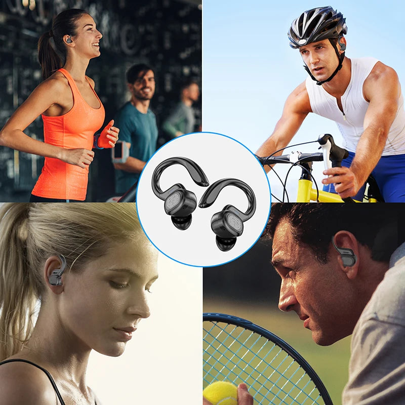 Otemkay Sports Wireless Earbuds with Earhooks – Bluetooth 5.1, HiFi Sound, Secure Fit for Running & Gym