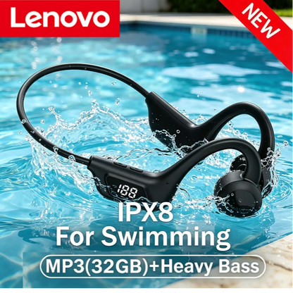 Lenovo Bone Conduction Headphones – Wireless Bluetooth Sport Earphones with Mic, Air Conduction, HiFi Sound