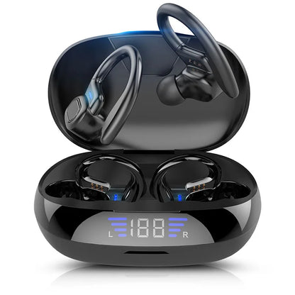 Otemkay Sports Wireless Earbuds with Earhooks – Bluetooth 5.1, HiFi Sound, Secure Fit for Running & Gym