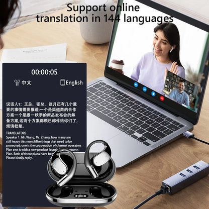 AI Translator Earbuds – Real-Time Translation in 144 Languages, Bluetooth 5.4, 60-Hour Battery