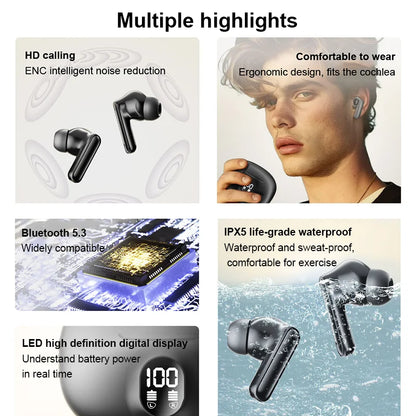 FITHEM HS510 Pro Wireless Earbuds – ENC Noise Cancelling, HiFi Stereo, Bluetooth 5.3 with Voice Assistant