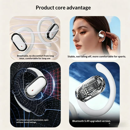 Premium OWS Wireless Sports Headphones – Bone Conduction Bluetooth 5.4, 12D HiFi Sound, All-Day Comfort